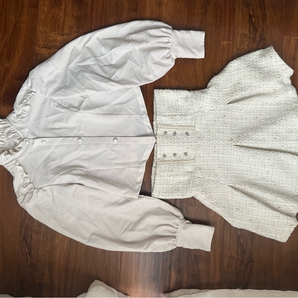 Dresses & Skirts - Elegant Cream Blouse and Skirt Set